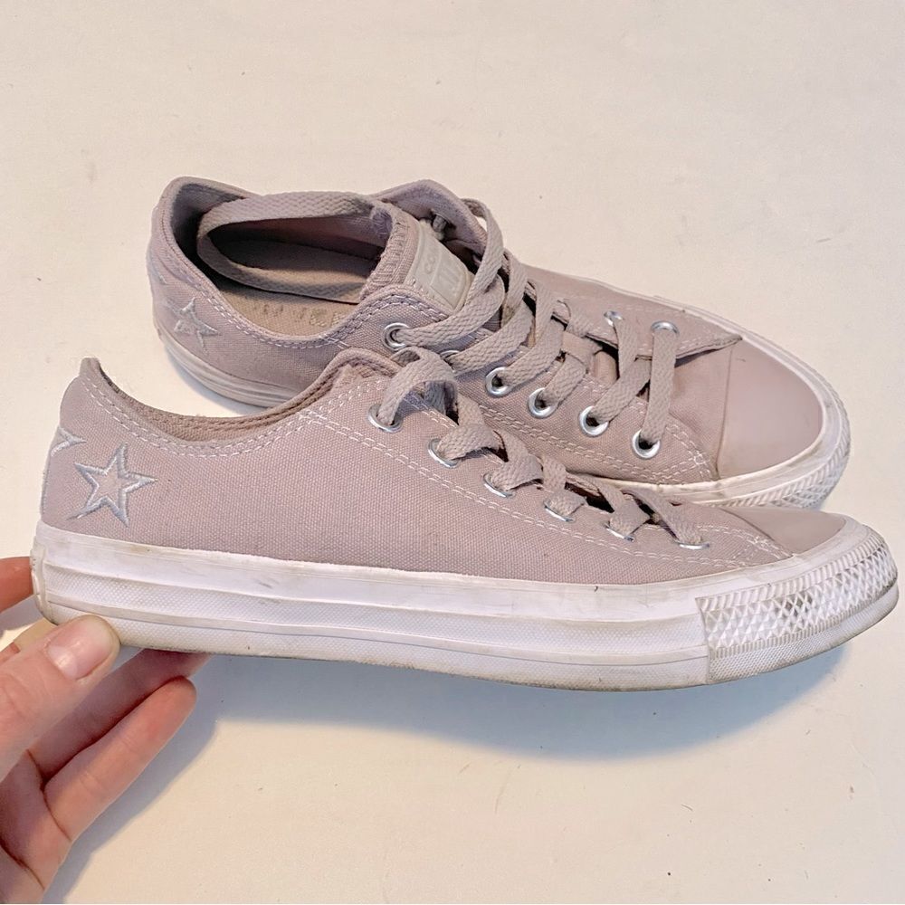 Converse Chuck Taylor low Top Dusty rose mauve stars sneakers women’s -7